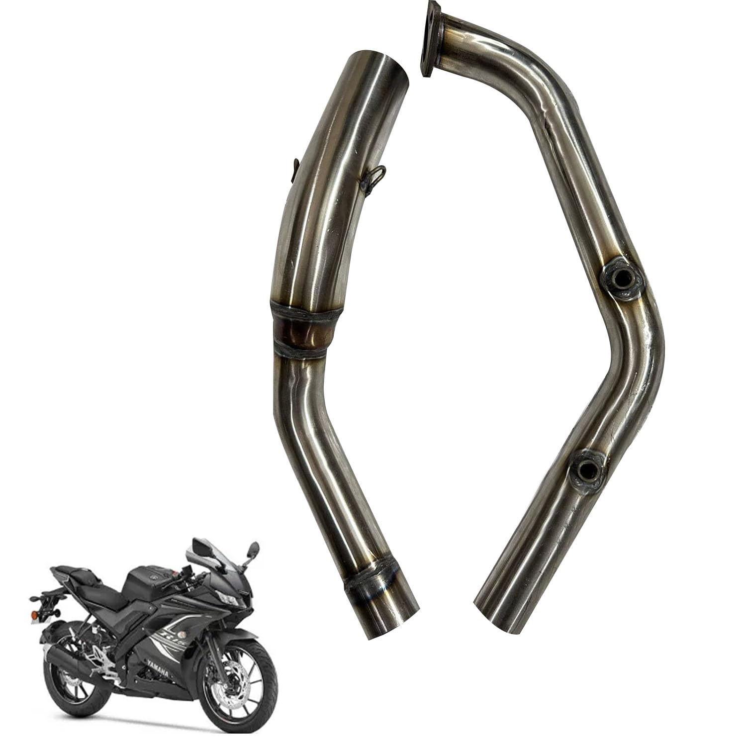 Vagary Bend Pipe for Yamaha R15 V3/ R15 M/ MT15 (BS6) Yamaha R15 Full Exhaust System (Stainless Steel)