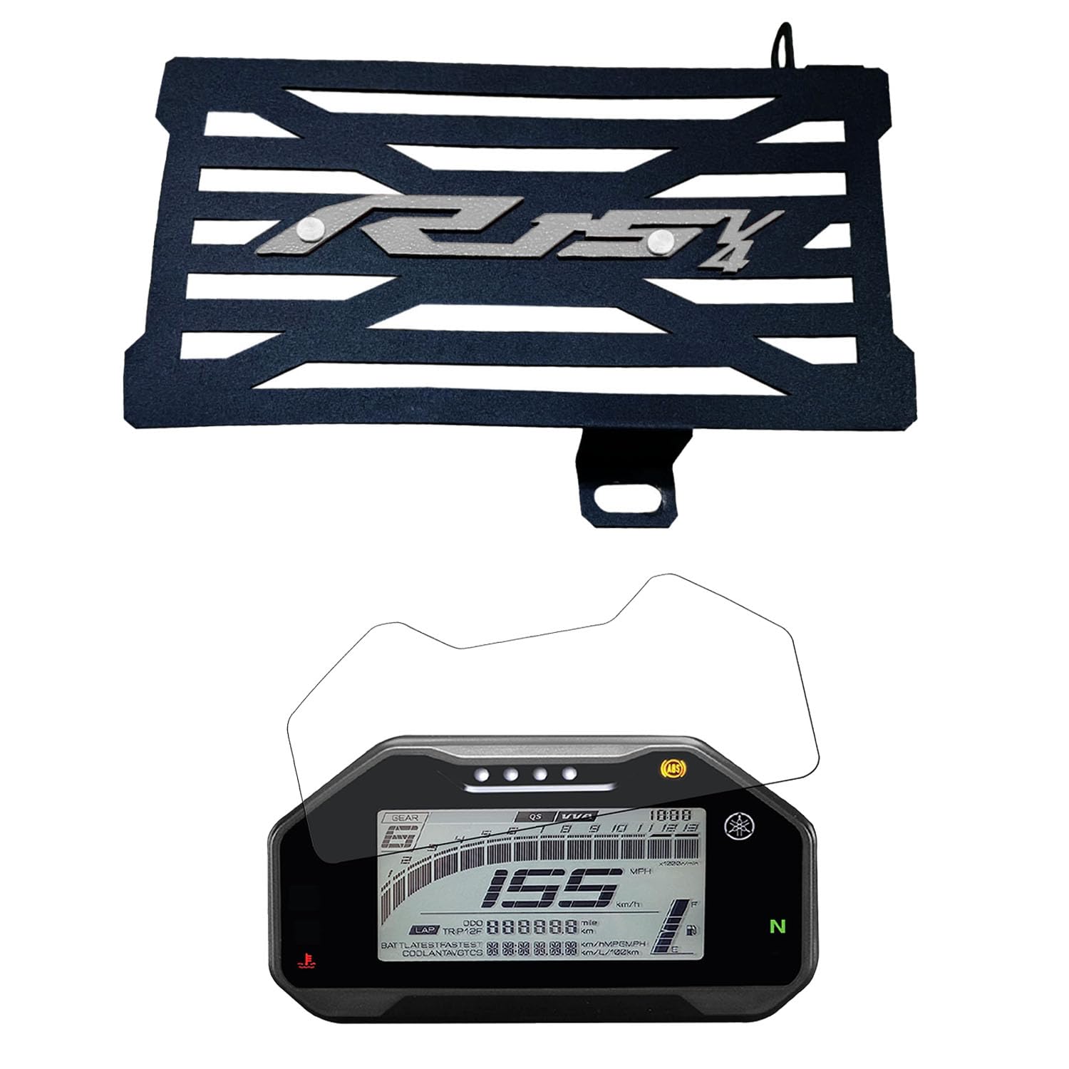 Vagary Metal Radiator Guard Protector Grill With Speedometer Screen Guard for Yamaha R15 V4/ R15M (Silver)