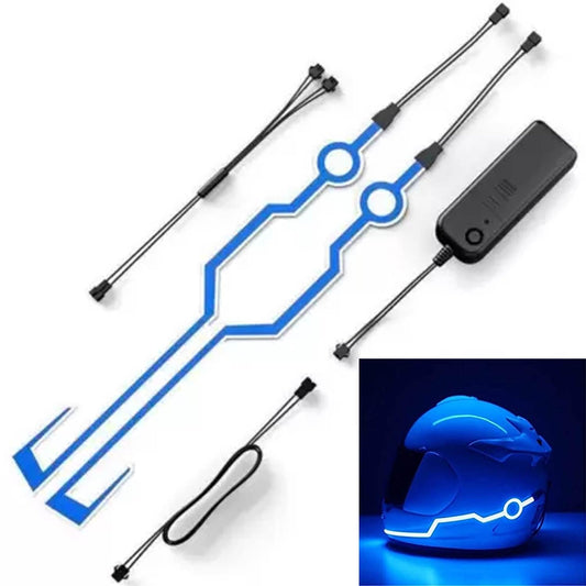 Vagary Motorcycle Helmet Light Strip LED Night Signal Light Helmet Strip Light (Blue) 2pc
