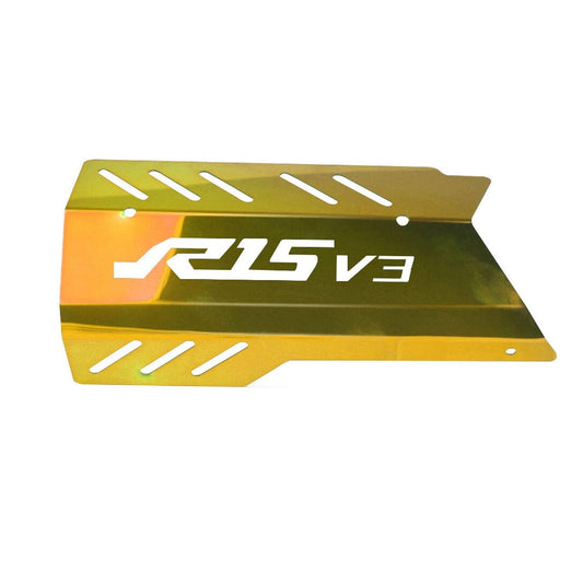 Vagary Bike Exhaust Guard Heat Shield Cover Yamaha R15 V3 Exhaust Cover Silencer Protector (Golden)