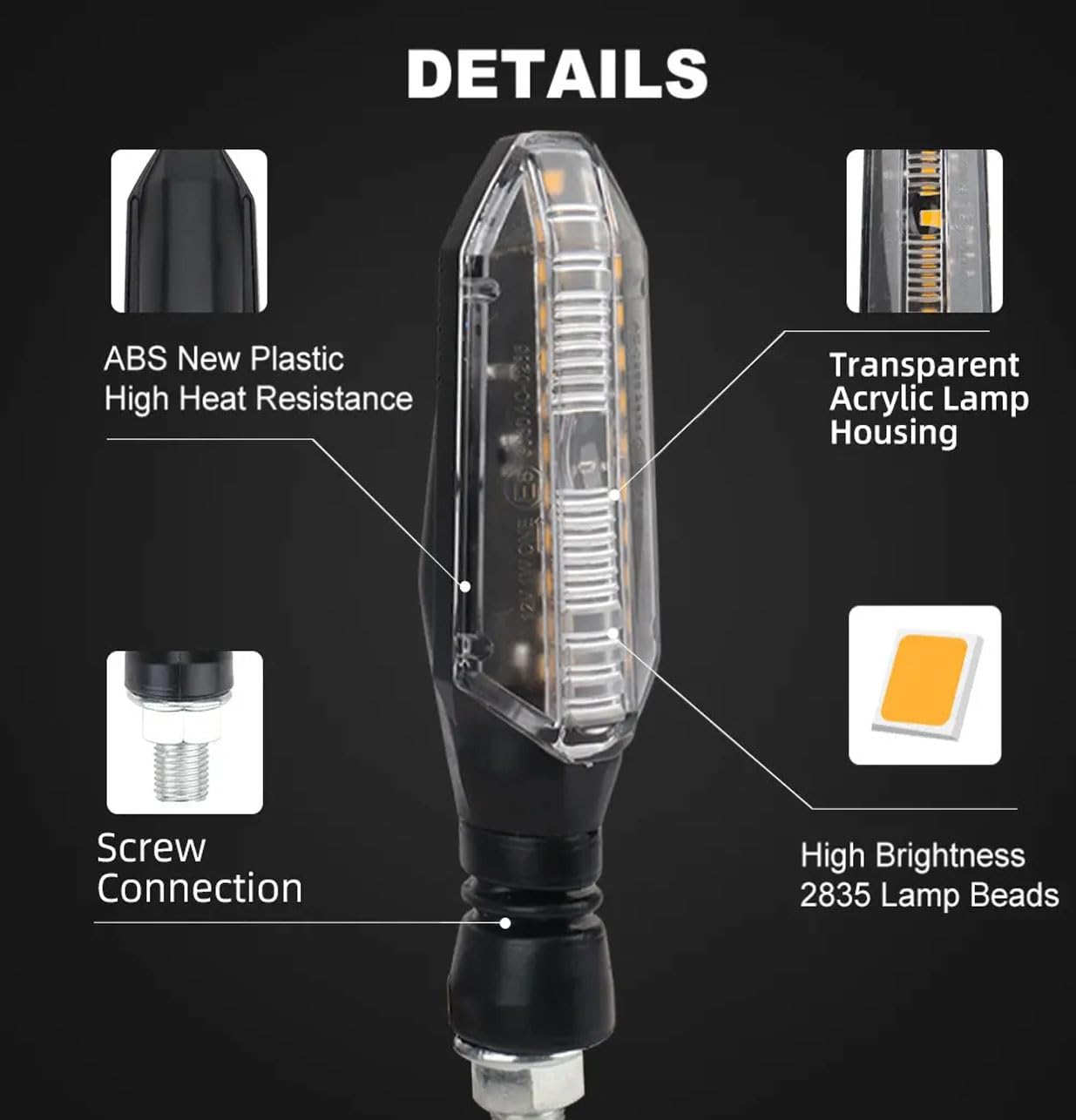 Vagary Waterproof Bright LED Indicators For Yamaha MT 15, R15 V4, R15 V3, KTM, Hero, Kawasaki Ninja, NS 200 (Yellow)