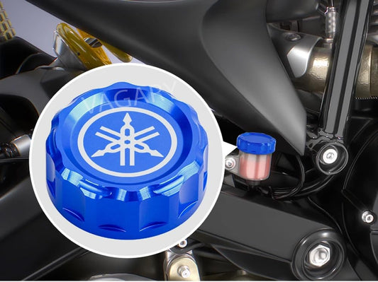 Vagary Fluid Reservoir Cap/Rear Oil Cap for Yamaha R15 V3, V4, R15M, MT-15, FZX, FZ (Blue)