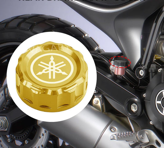 Vagary Fluid Reservoir Cap/Rear Oil Cap for Yamaha R15 V3, V4, R15M, MT-15, FZX, FZ (Golden)