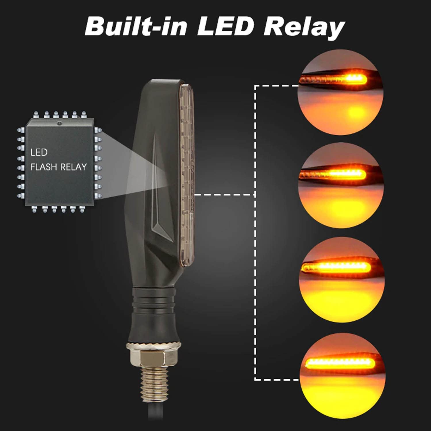 Vagary Universal Flowing Running Amber LED Indicators Turning Signal lamps Blinkers Bulb (Set of 4) for Bajaj Dominar