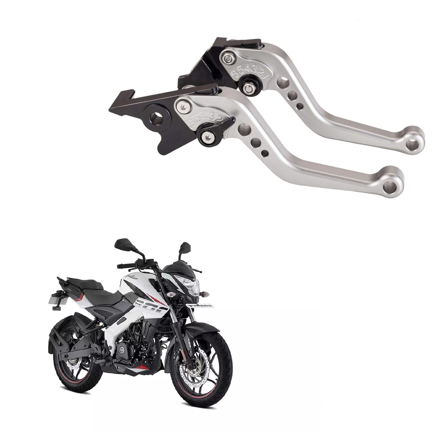 Vagary CNC Adjustable Brake Clutch Lever for Bajaj Pulsar NS 200 (Silver)