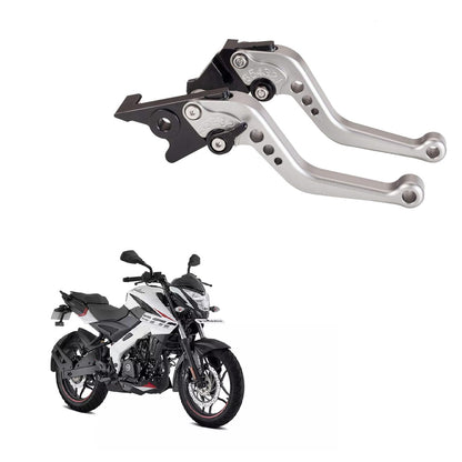 Vagary CNC Adjustable Brake Clutch Lever for Bajaj Pulsar NS 200 (Silver)