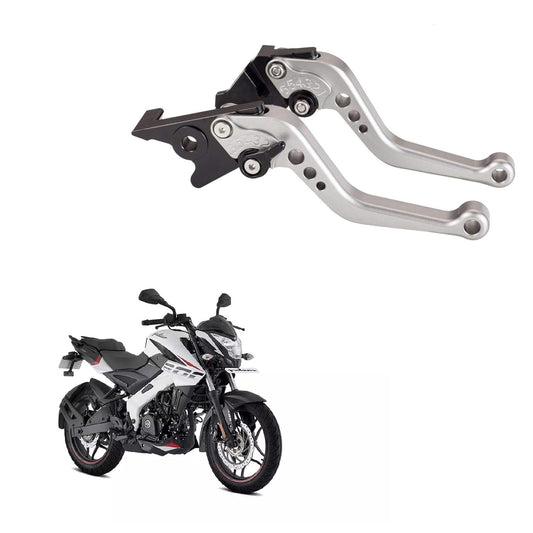 Vagary CNC Adjustable Brake Clutch Lever for Bajaj Pulsar NS 200 (Silver)