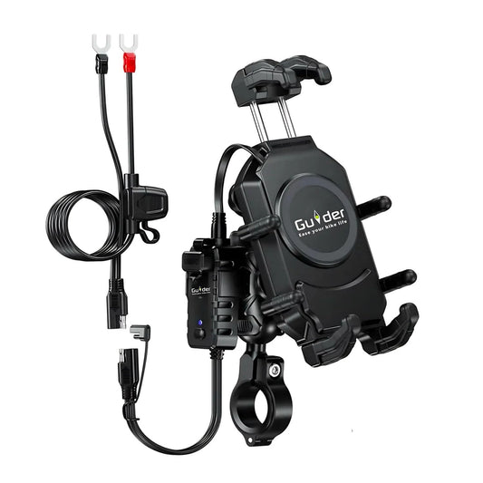 Guider Motorcycle Shockproof Wireless Charger Mobile Holder M26 A1 (Black)
