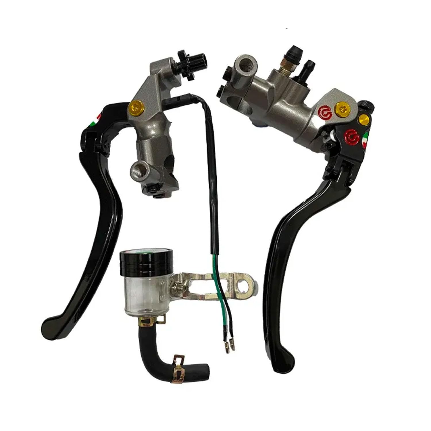 Vagary Aluminum Bremboo Lever Hydraulic Brake And Clutch Set With 1 Cylinder Can For Universal Bikes (Black)
