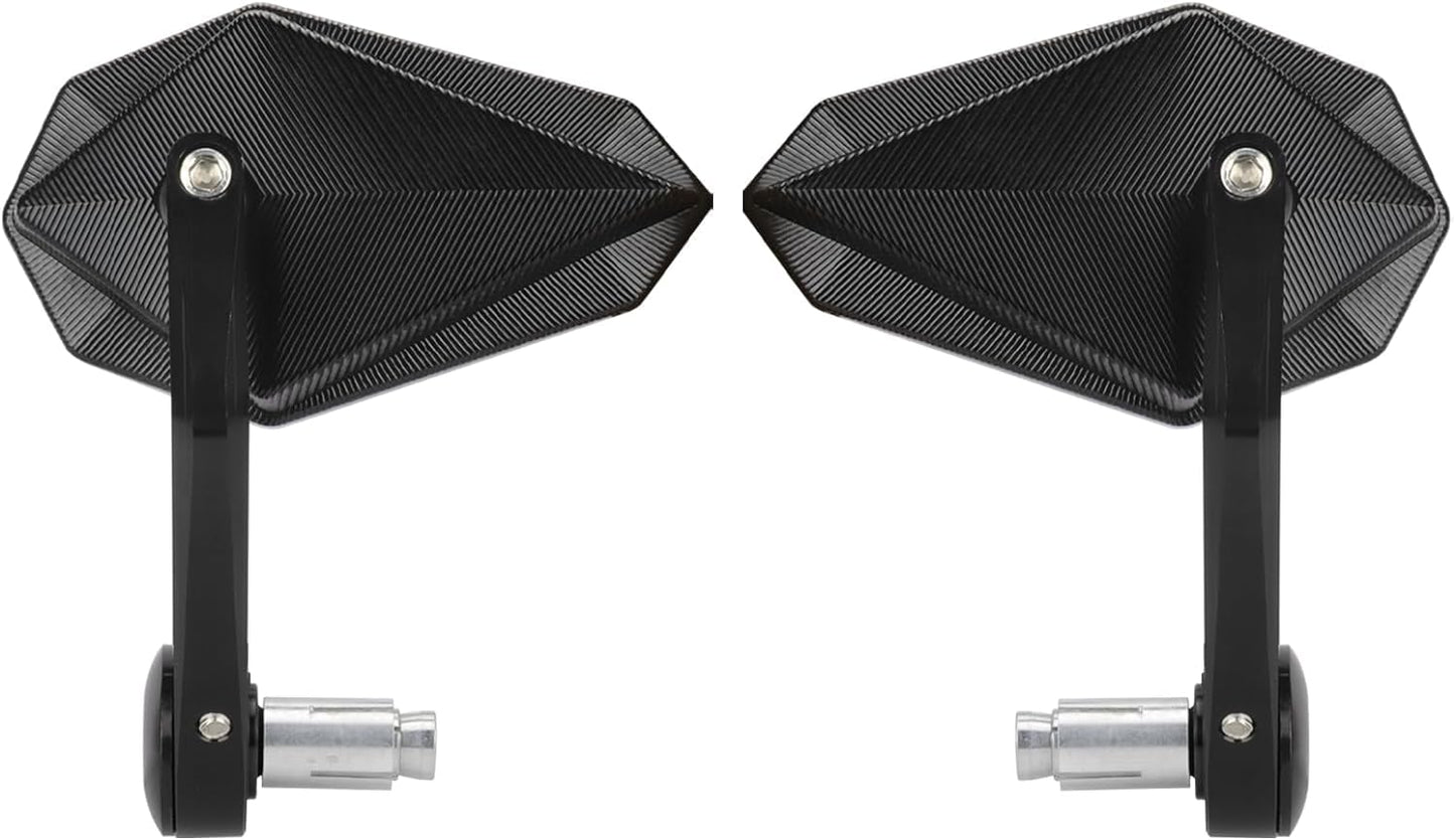 Vagary AdjustableBar End Convex Mirrors 7/8'' 22mm Handlebar Rearview Mirror Compatible with RE Bikes Meteor Hunter 350 Interceptor 650 Reborn Classic 350 Super Meteor 650 Black Aluminium Heavy