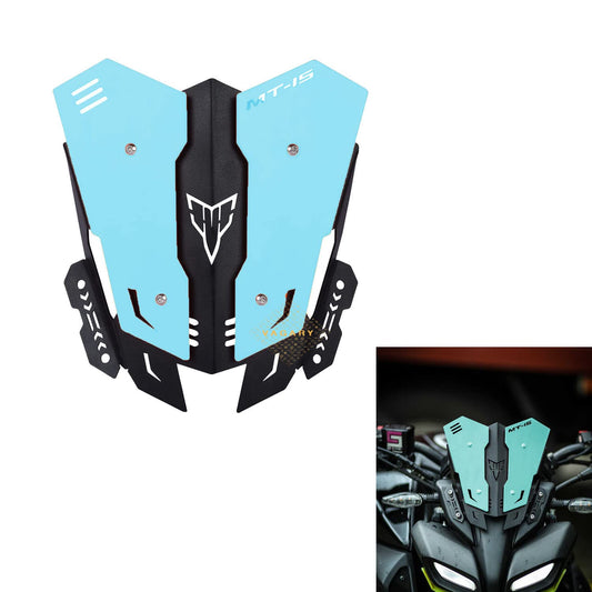 Vagary Heavy Quality Metal Visor for Yamaha MT15 Bike Windshield (Sky Blue)