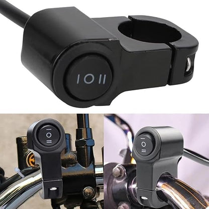 Vagary Motorcycle Handlebar Mount On-Off Button Switch Double Flash Dangerous Lamp Switch Controller Switch (1pc)