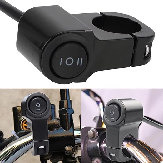 Vagary Motorcycle Handlebar Mount On-Off Button Switch Double Flash Dangerous Lamp Switch Controller Switch (1pc)