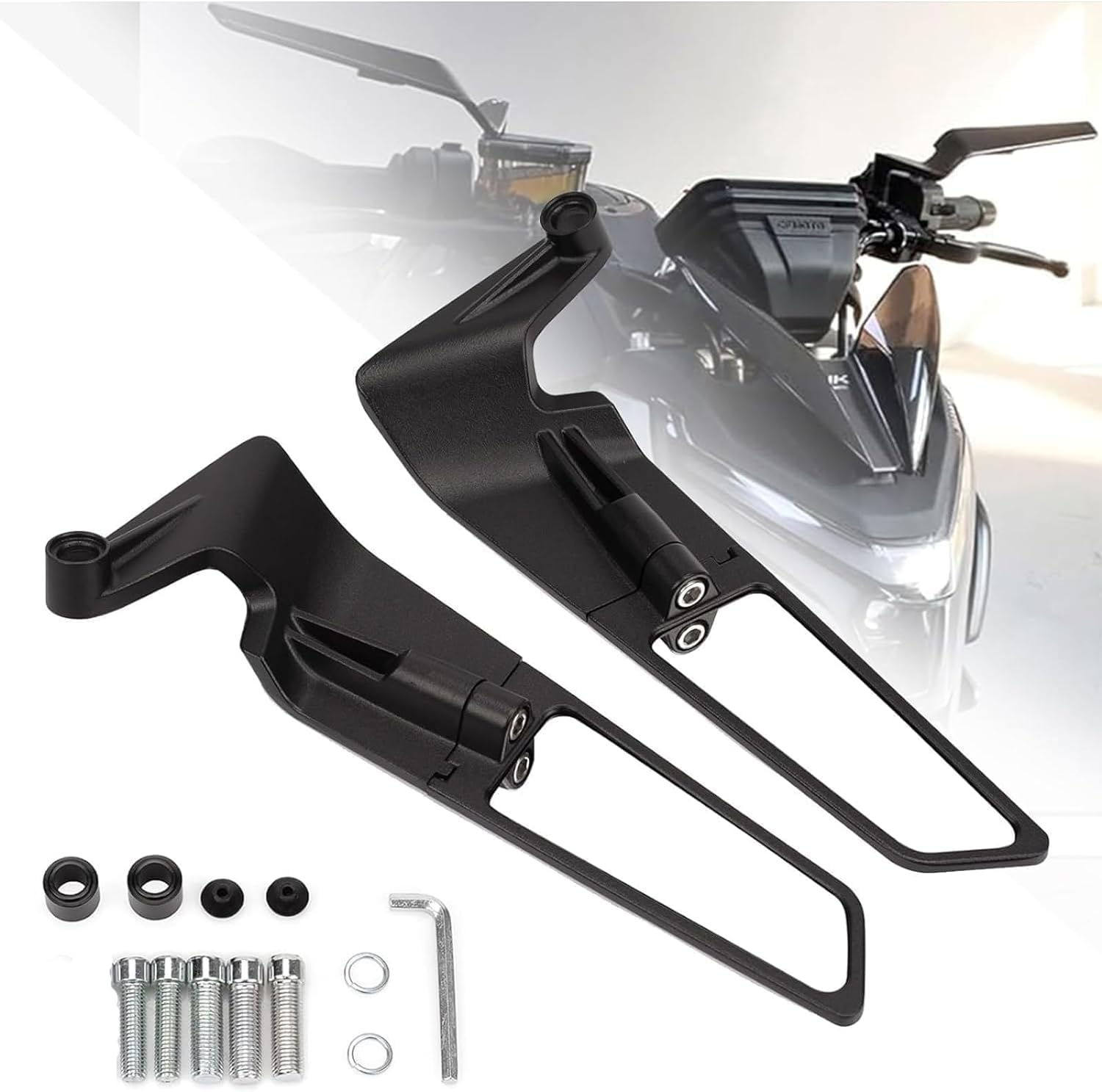 VAGARY Wind Wing Rearview Stealth Mirrors Universal for All Bike Scooty (Black)