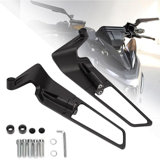 VAGARY Wind Wing Rearview Stealth Mirrors Universal for All Bike Scooty (Black)