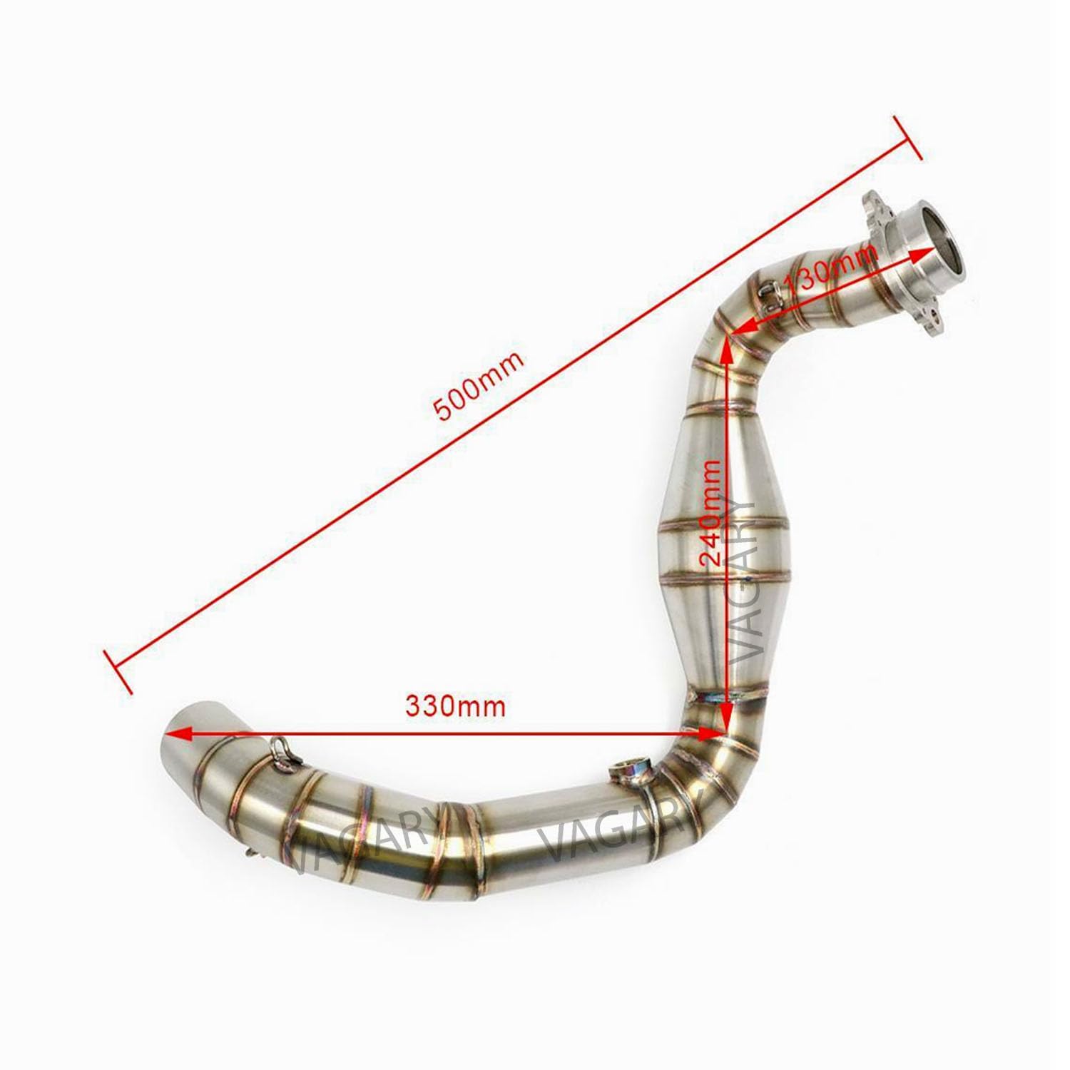 Vagary Stainless Steel Exhaust Muffler Bend Pipe for GS-310, GR310 & Apache RR310 (Full Exhaust System)