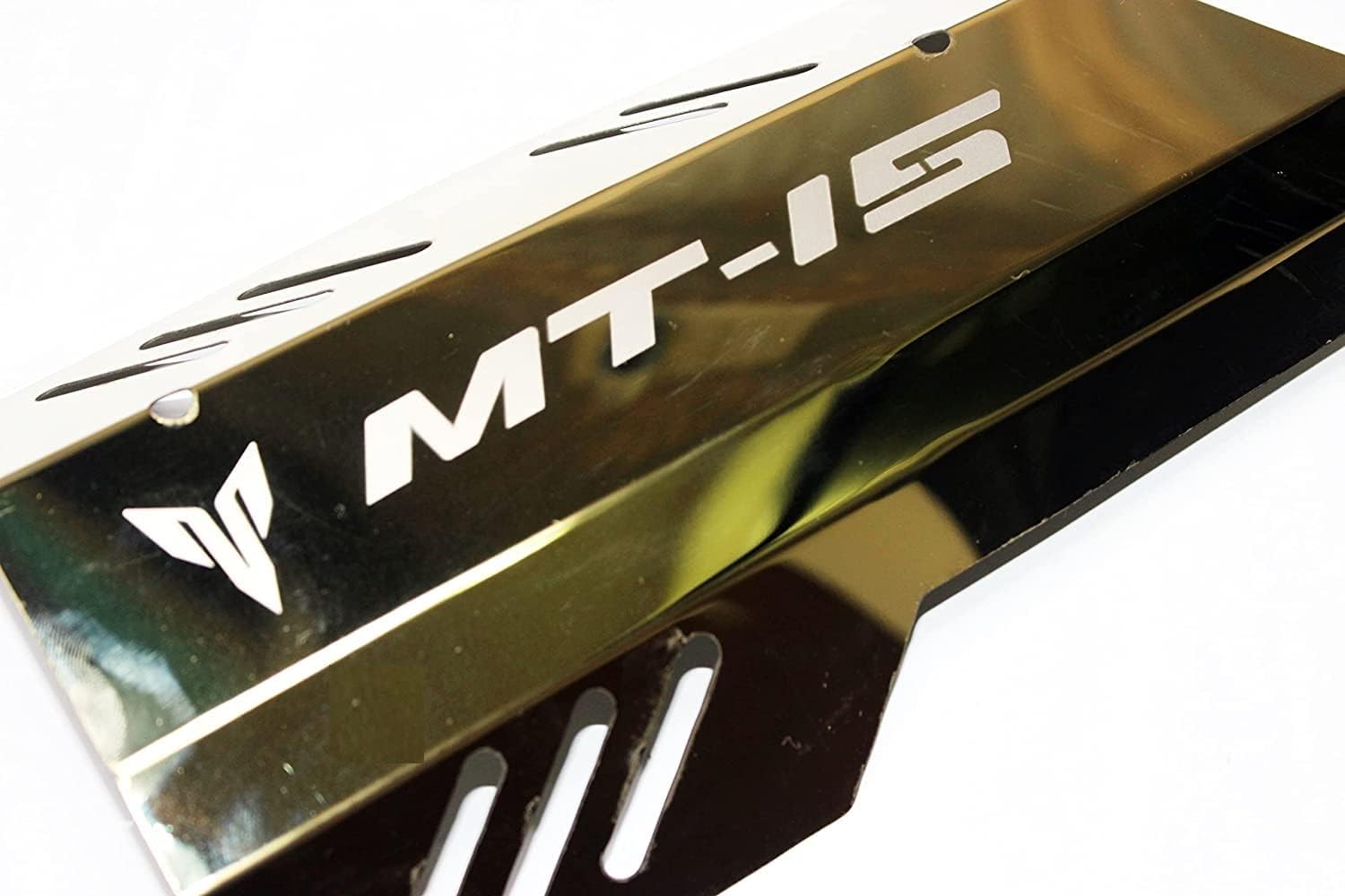 Vagary Steel Yamaha MT-15 Exhaust Cover Silencer Protector Heat Shield for MT 15 (Golden)