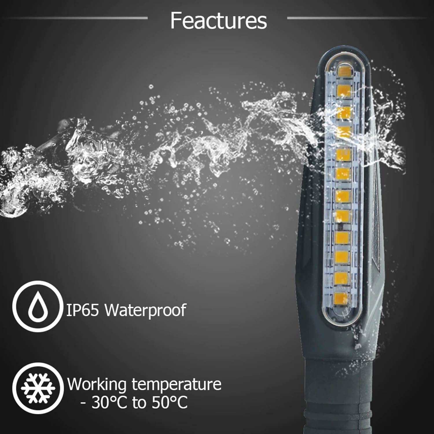 Vagary Universal Flowing Running Amber LED Indicators Turning Signal lamps Blinkers Bulb (Set of 4) for Bajaj Dominar