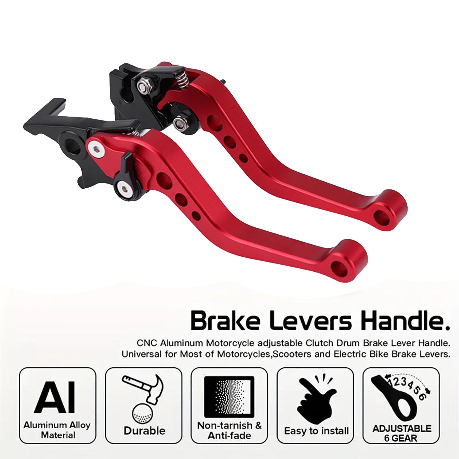 Vagary Red Heavy Duty 6 Positions Adjustment Polished Clutch Brake Lever For Bajaj Pulsar Ns 200, N160