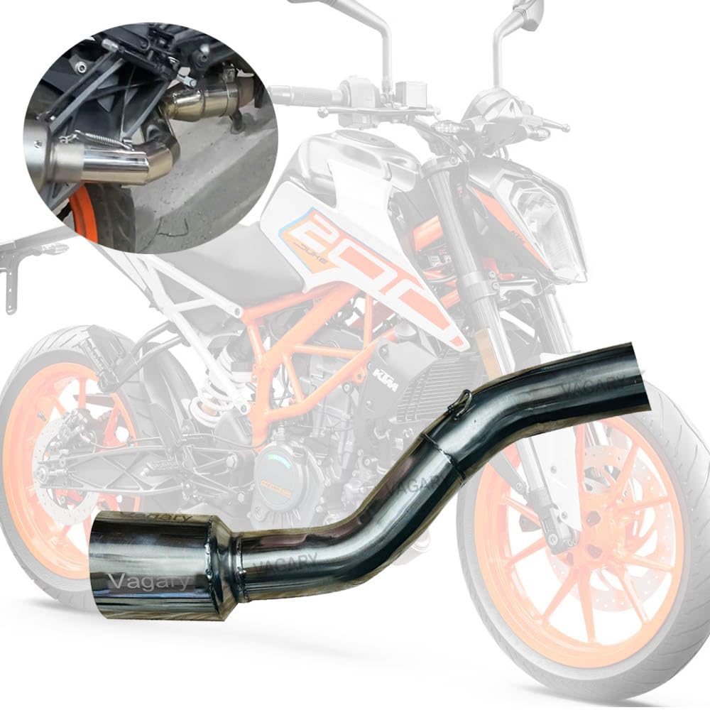 Vagary Motorcycle Stainless Stee Exhaust Mid Bend Pipe for KTM BS6 RC200/390 & Duke200/250/390 (Only 2024 Model)