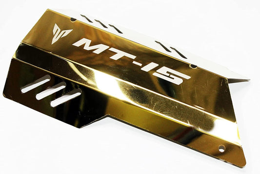 Vagary Steel Yamaha MT-15 Exhaust Cover Silencer Protector Heat Shield for MT 15 (Golden)