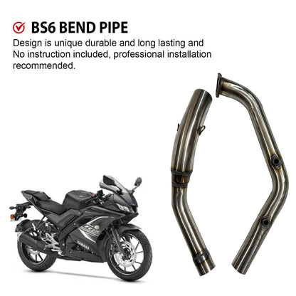 Vagary Bend Pipe for Yamaha R15 V3/ R15 M/ MT15 (BS6) Yamaha R15 Full Exhaust System (Stainless Steel)