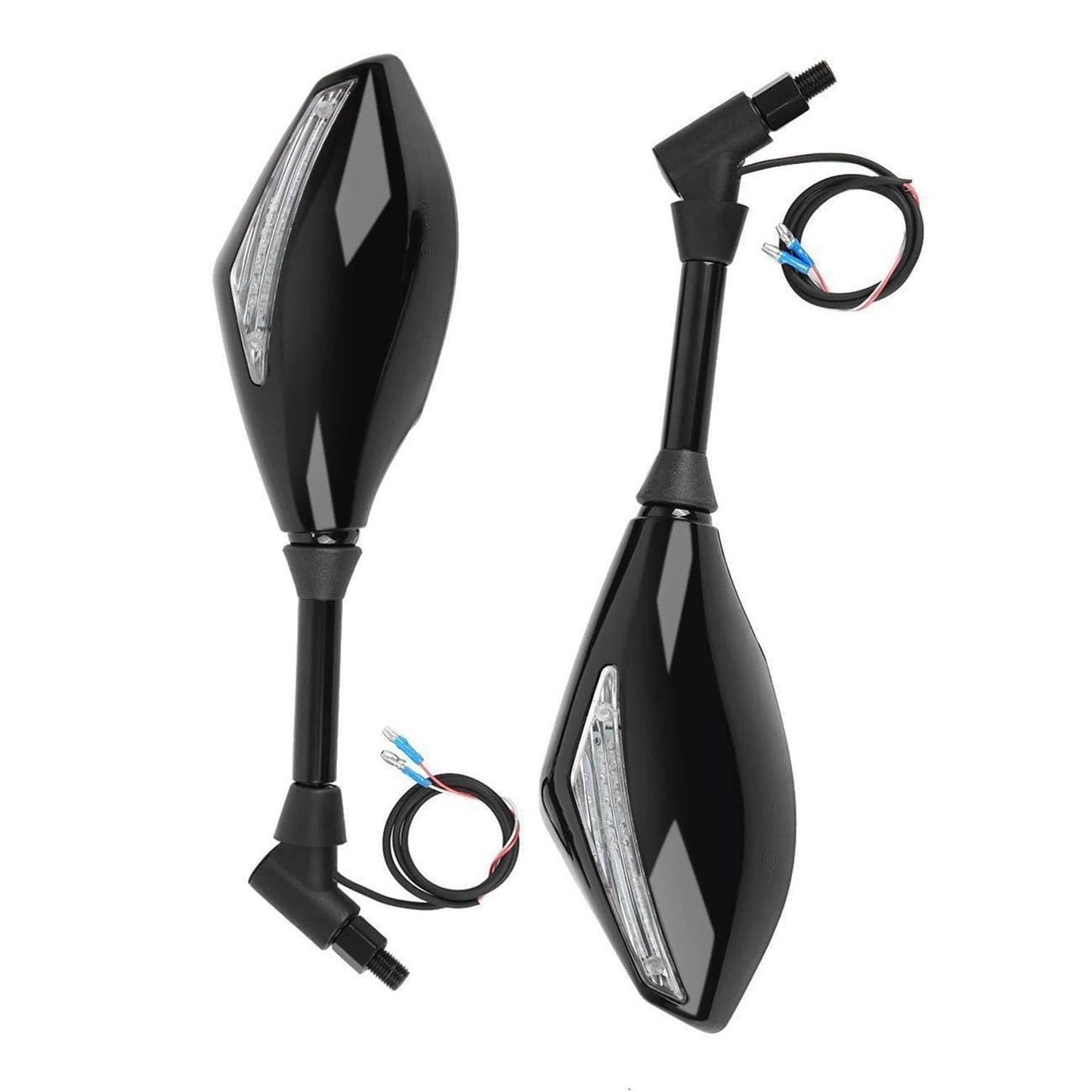 Vagary Rear View Side Mirrors with LED Turn Signal Light For Universal Motorcycle (Also Fit in Scooty)