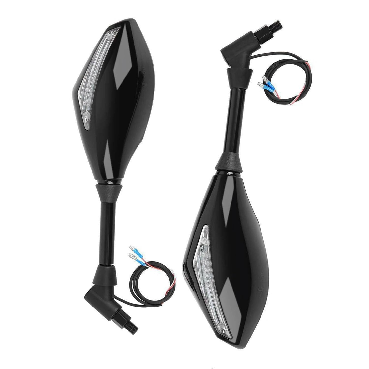 Vagary Rear View Side Mirrors with LED Turn Signal Light For Universal Motorcycle (Also Fit in Scooty)