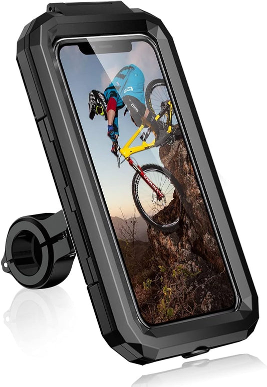 Vagary Fully Covere 360° Rotation Detachable Handlebar Motorcycle Bike Mobile Holder for All Smartphone 5.5-6.8