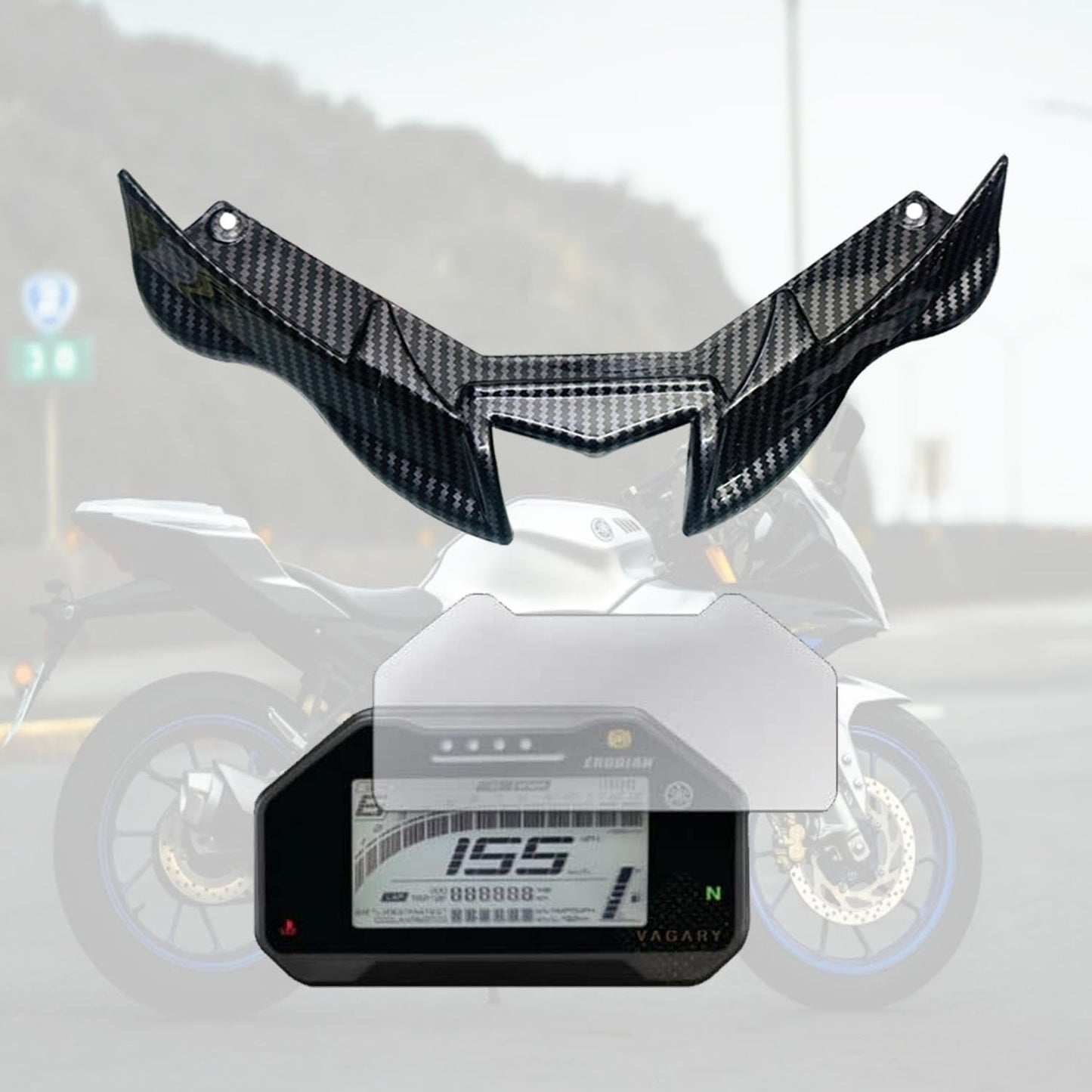 Vagary Carbon Winglet with Screen Guard for Yamaha R15 V4/ R15 M Bike Fairing Kit (Black)