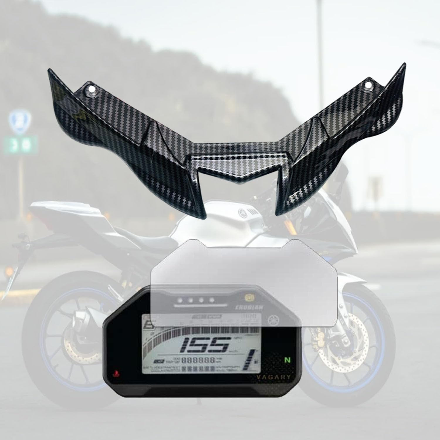 Vagary Carbon Winglet with Screen Guard for Yamaha R15 V4/ R15 M Bike Fairing Kit (Black)
