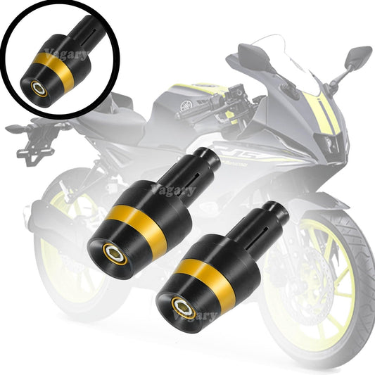 Vagary 1Pair Motorcycle Handlebar End Plugs 7/8" 22mm Universal Aluminum Alloy Handle Bar End Plugs Caps for Universal For Bike (Golden)