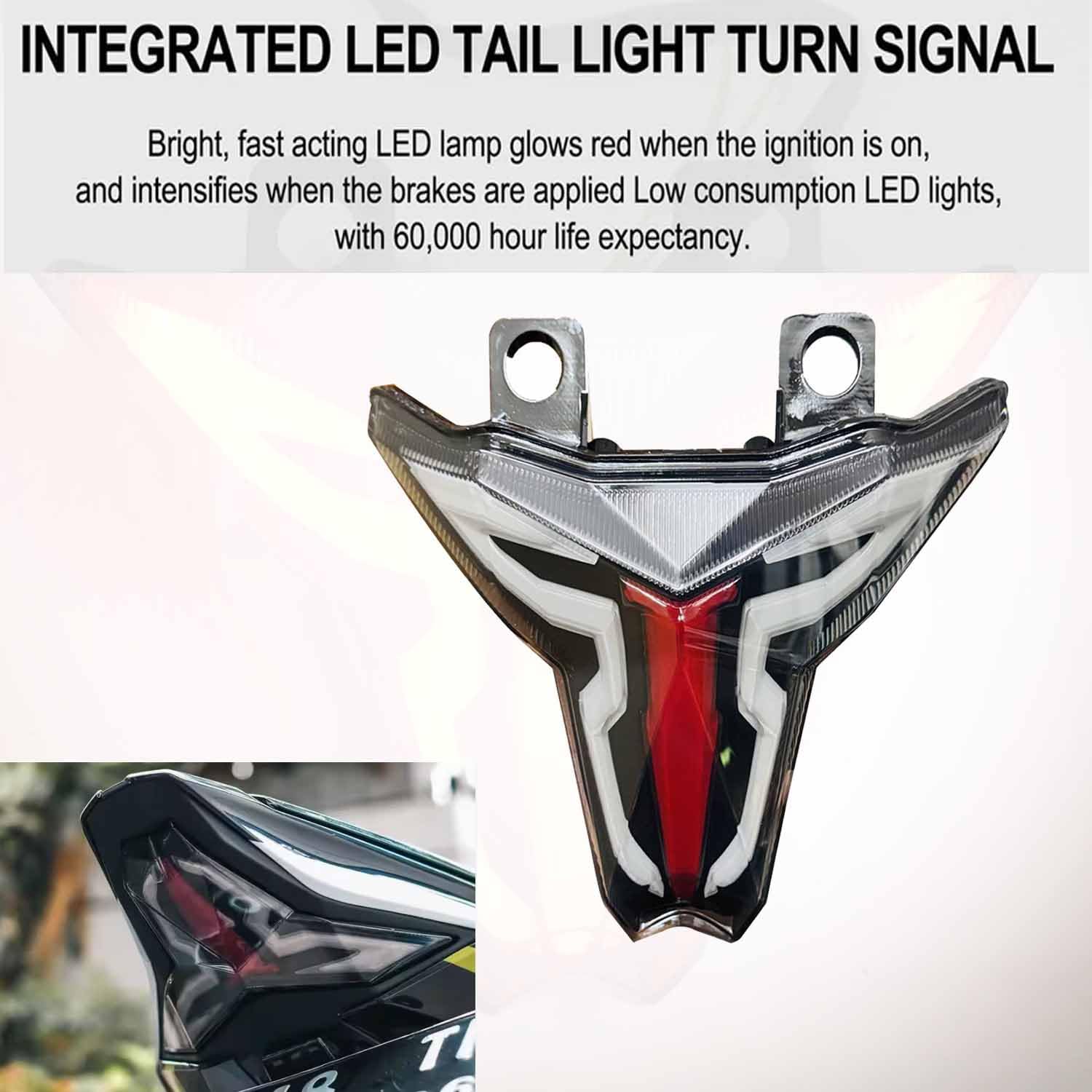 Vagary Motorcycle stop Lamp Led Rear Led Tail Light For Kawasaki Ninja 250/400 Z1000 II Z400 II ZX6r II Zx10r (Red)