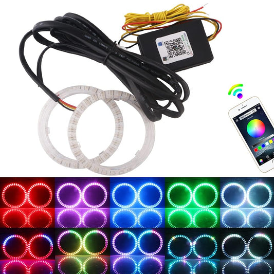 Vagary KTM RC 125/200/390 Angel Eyes Ring Light for Headlight with Bluetooth Control (Multi) 2pc