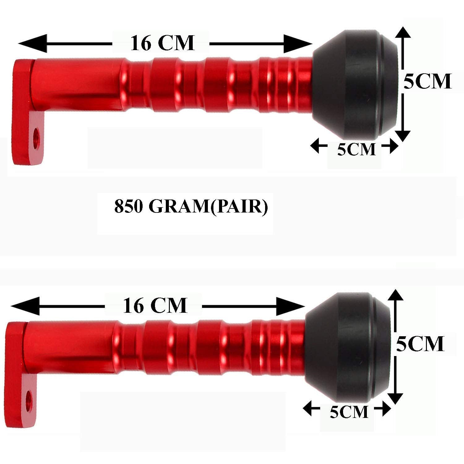 Vagary CNC Frame Slider Crash Protector for Yamaha R15 V3, MT 15 Motorcycle_RED