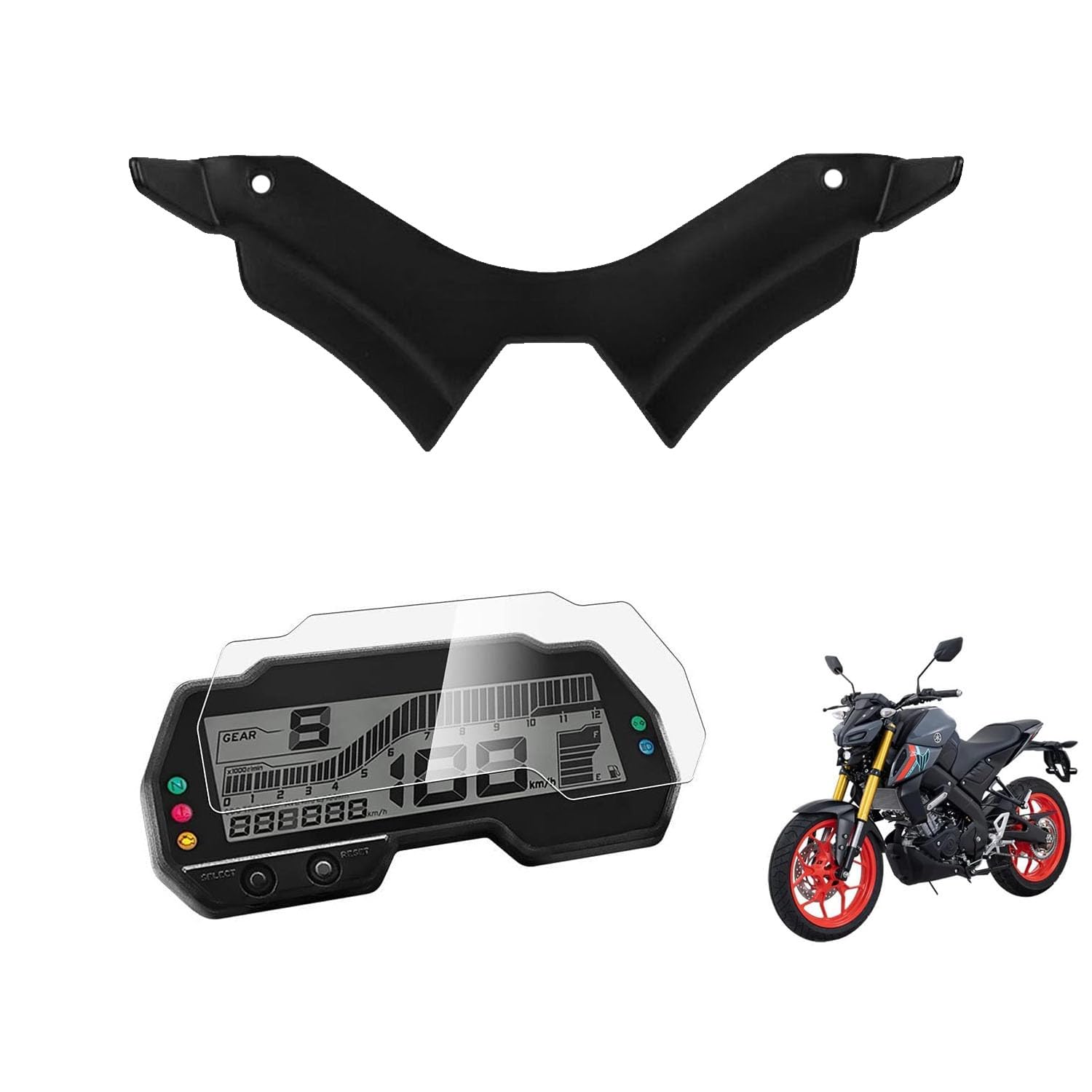 Vagary Flexible Black Winglet for Yamaha MT-15 (with Screen Guard)