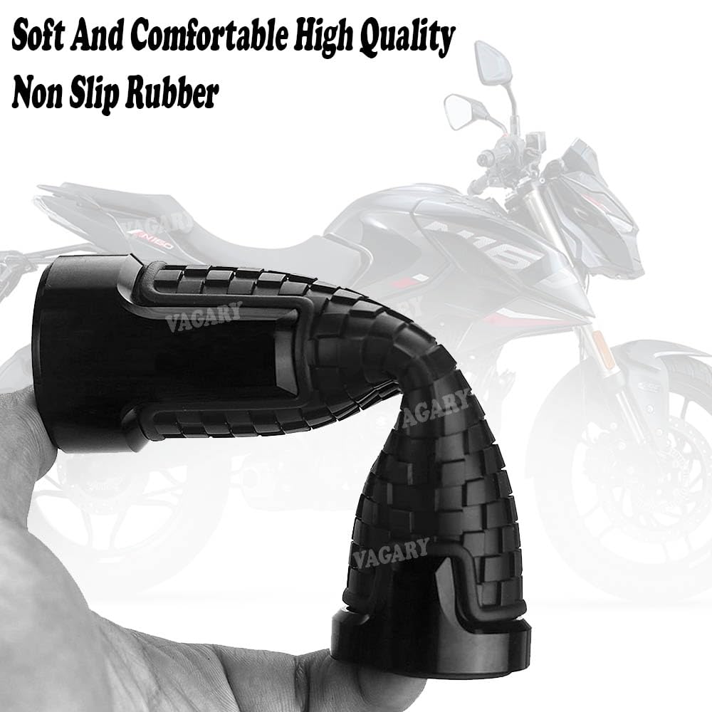 Vagary CNC Aluminum Alloy Motorcycle Handle Grips 7/8" 22mm Rubber Handlebar for Yamaha R15 V3, V4, R15M. Aerox 155, FZ-X (Blue)