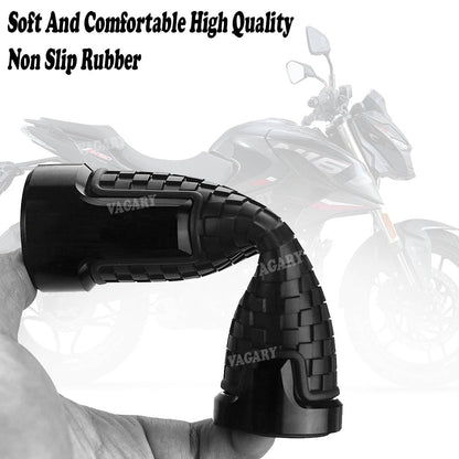 Vagary CNC Aluminum Alloy Motorcycle Handle Grips 7/8" 22mm Rubber Handlebar for Yamaha R15 V3, V4, R15M. Aerox 155, FZ-X (Blue)