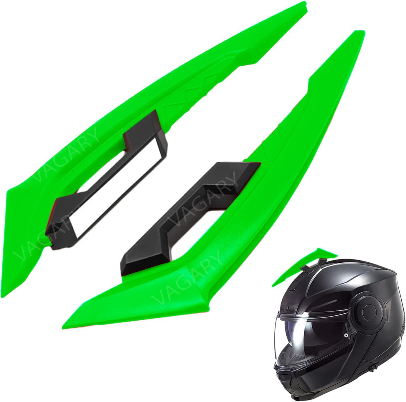 Vagary Wing Side Helmet Spoiler Aerodynamic Wing Dynamic Helmet Accessories, Helmet Punks, Helmet Wings (Orange)