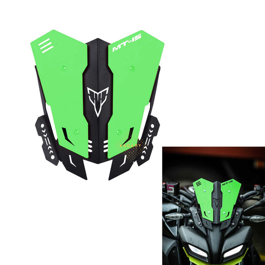 Vagary Heavy Quality Metal Visor for Yamaha MT15 Bike Windshield (Green)