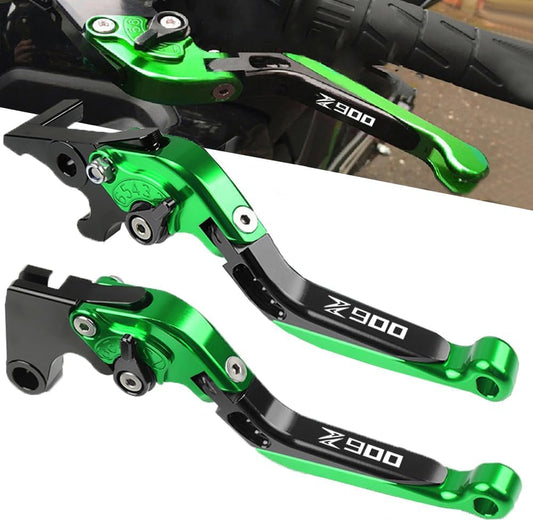 Vagary Motocycle Brake Clutch Levers Set Foldable Brake Levers Extendable with Z Logo Compatible With Kawasaki Z900 Z 900 (Green)