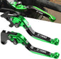 Vagary Motocycle Brake Clutch Levers Set Foldable Brake Levers Extendable with Z Logo Compatible With Kawasaki Z900 Z 900 (Green)