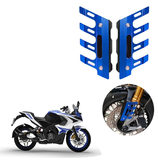 Vagary Blue CNC Shocker Protector Front Fender Slider Guard for Bajaj Pulsar RS200/ NS 200