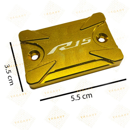 Vagary CNC Aluminium Alloy Disc Brake Fluid Reservoir Cap Cover For Yamaha R15 V4 (GOLDEN)
