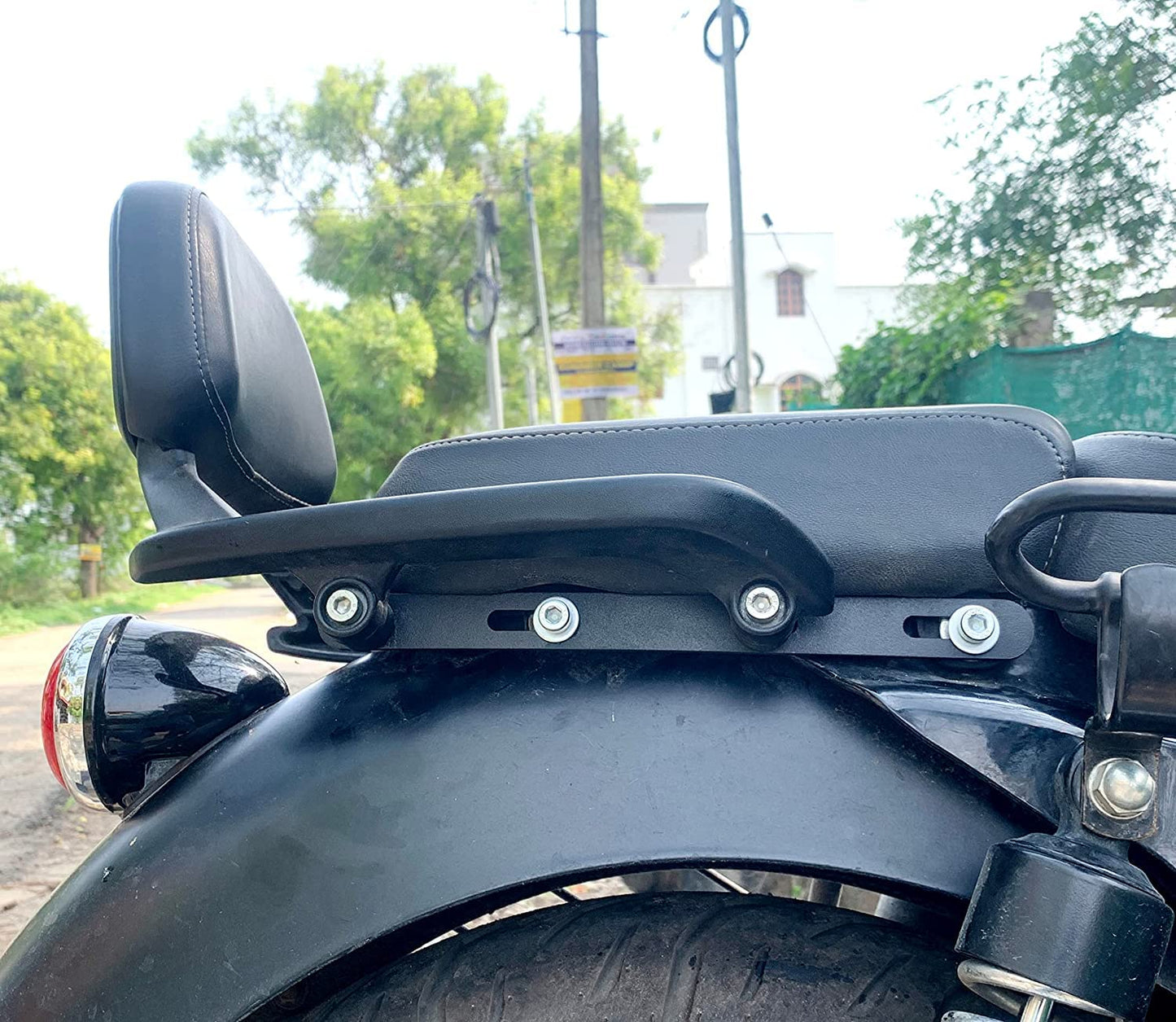 Vagary Back Rest Extender for RE Meteor 350 /Backrest Adjustable Plates (Black)