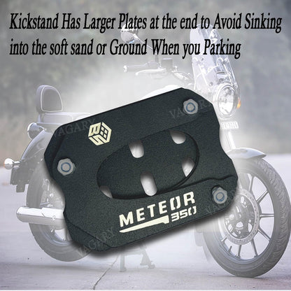 Vagary Aluminium Alloy Kickstand Side Stand Extender for RE Meteor 350 (Black)