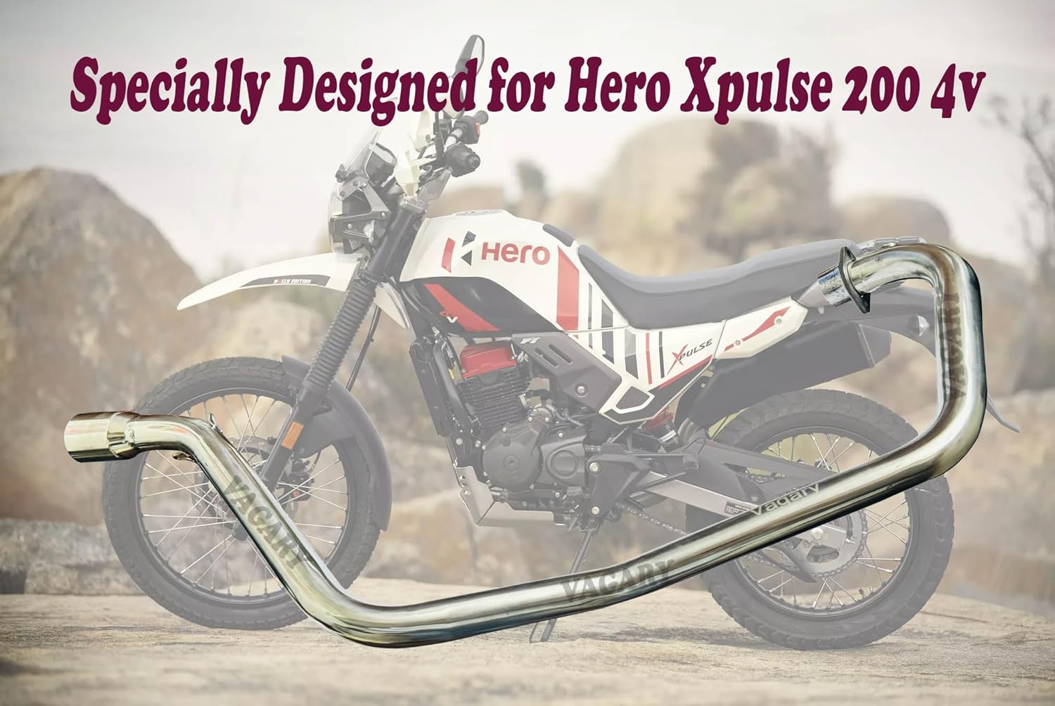 Vagary Stainless Steel High Performance Exhaust Middle Bend Pipe for Hero Xpulse 200 4V