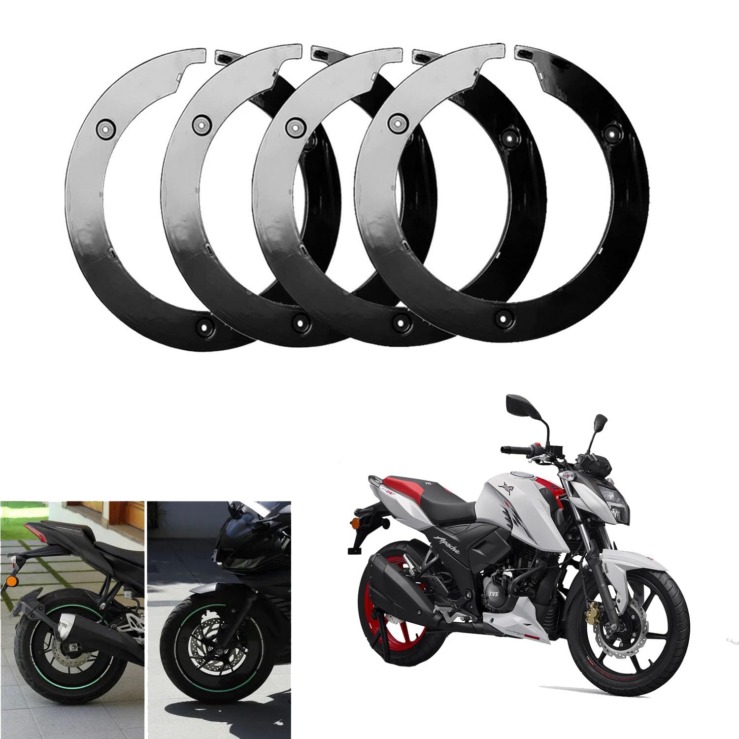 Vagary Bike Wheel Cover for 17 inch Wheel for TVS Apache RTR 160 4V(Black)
