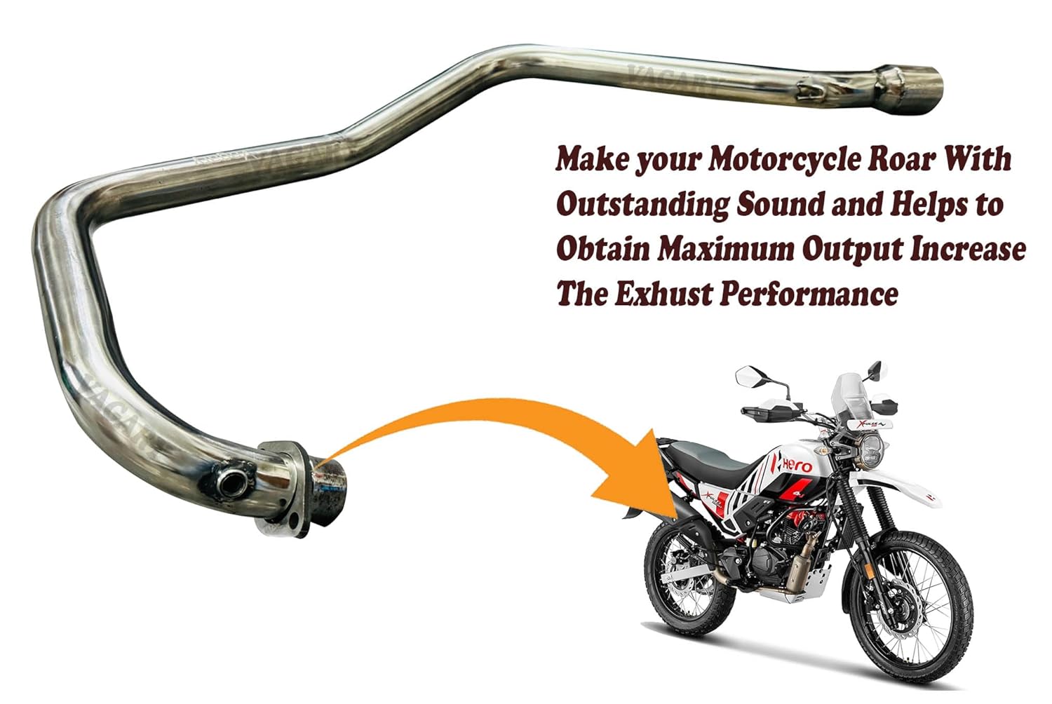 Vagary Stainless Steel High Performance Exhaust Middle Bend Pipe for Hero Xpulse 200 4V