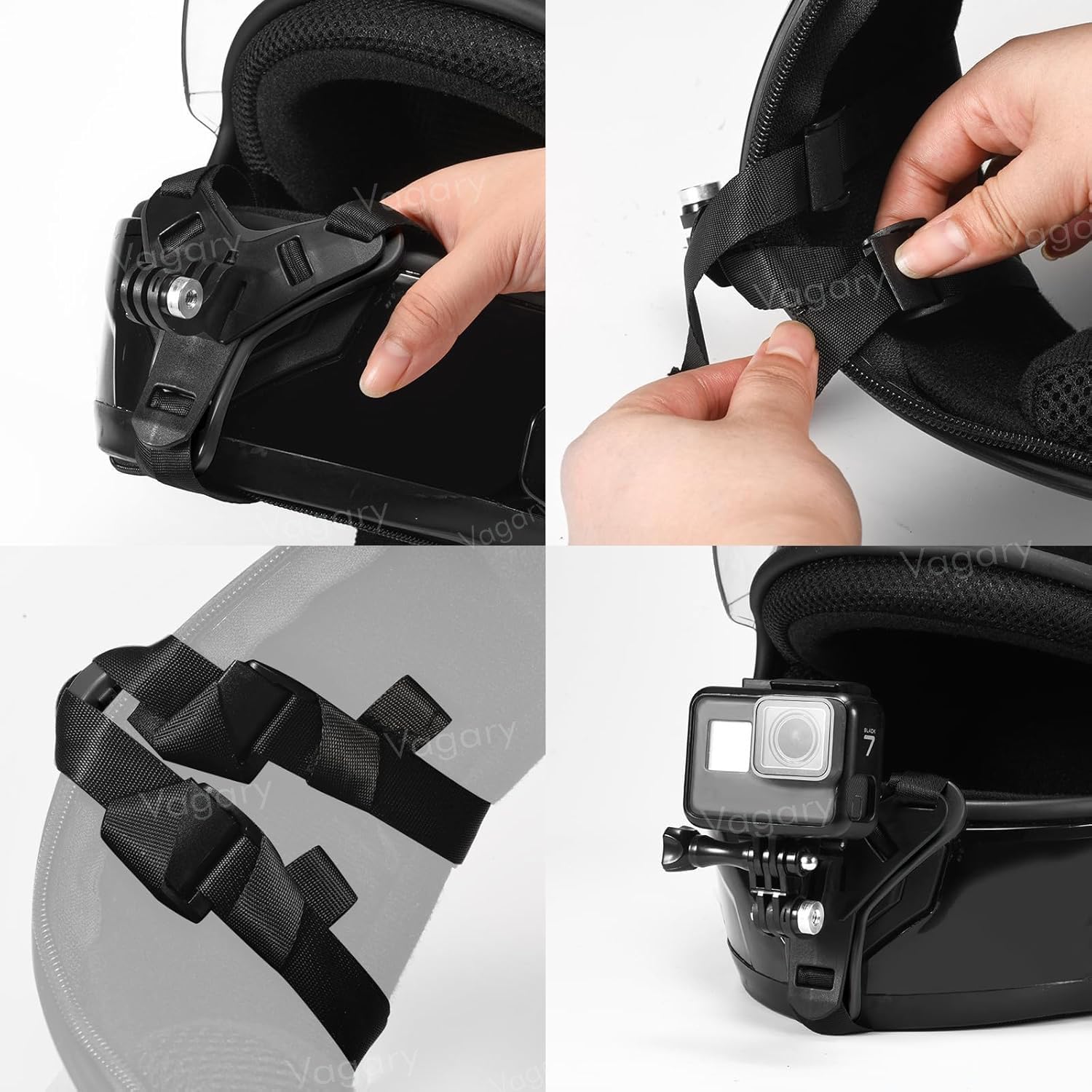 Vagary Helmet Chin Strap Mount Compatible with GoPro & All Smart Phones Helmet Mount (Color May Vary)